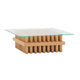 Games Coffee Table | Light Oak/Clear Glass