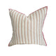 Two Tone Stripe Trim Cushion | Earth Stripes & Red