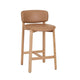 Pinta Counter Seat | Oak with Pecan Leather Back & Seat